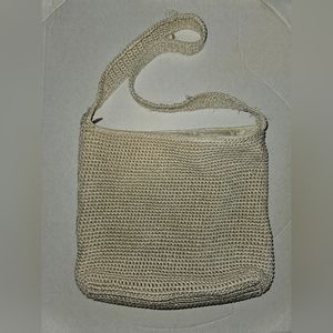 The Sak Crochet Bag Natural Color Woven Knit Shoulder Bag